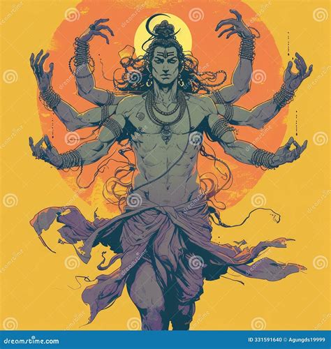Shiva the Destroyer stock illustration. Illustration of threeeyed ...