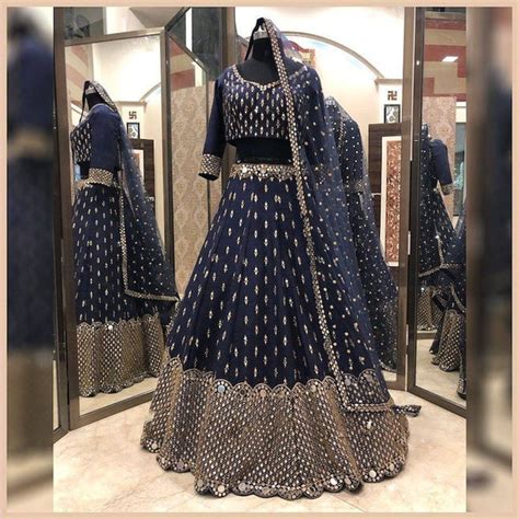 Dola Silk Royal Blue Lehenga Choli Dupatta Set with Jari &am