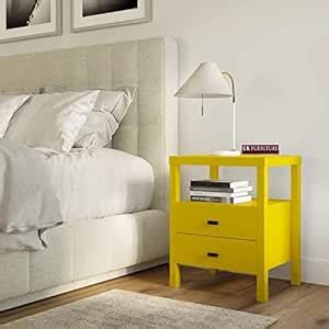 UK FURNITURE Solid Sheesham Wood Modern Bedside Table with 2 Drower 1 ...