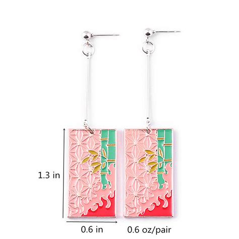 Demon Slayer Tanjiro Anime Earrings - Kimetsu No Yaiba Hanafuda ...
