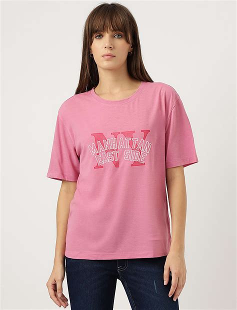 Buy Embroidered Round Neck T-Shirt at Marks & Spencer