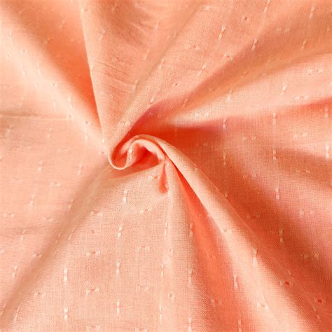 Pure Cotton Peach Tiny Leno Weave Woven Fabric – Sanskruti