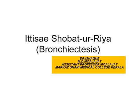 Bronchiectasis - Simple note for easy learning - Ittisae Shobat-ur-Riya ...