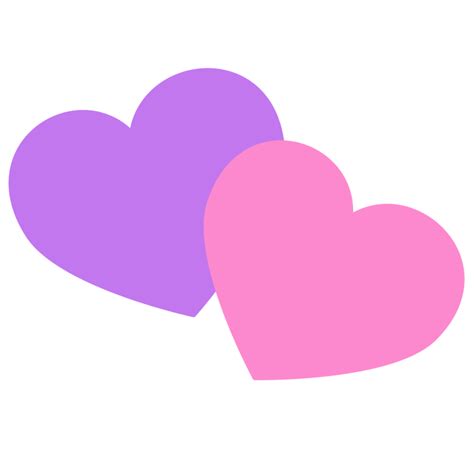 Two Pink and Purple Love Hearts on a Transparent Background 46838901 PNG