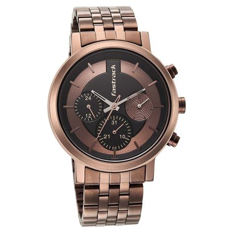 Buy Online Fastrack Tick Tock Brown Dial Watch for Guys - nu3287qm03 ...