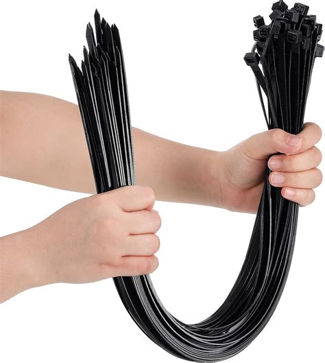 Amazon.com: Nuanchu 100 Pcs 24 Inch Black Zip Ties Heavy Duty Cable Ties for Indoor and Outdoor ...