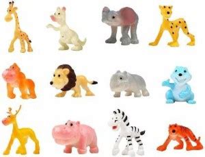 Zooper Cartoon Zoo Wild Animals Figures Set for Kids - Pack of 12 ...