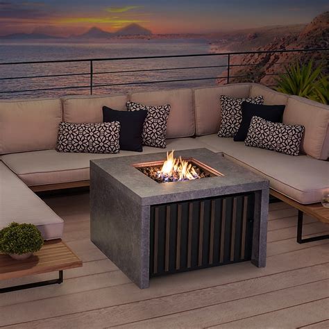 Sunjoy 38-in W 37000 Maximum BTUs Steel Square Portable Liquid propane ...