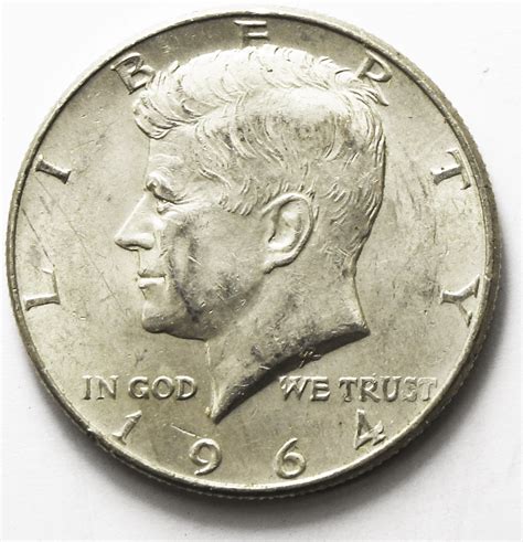 1964 D 50c Kennedy Silver Half Dollar Fifty Cents DDO FS-105 AU ...