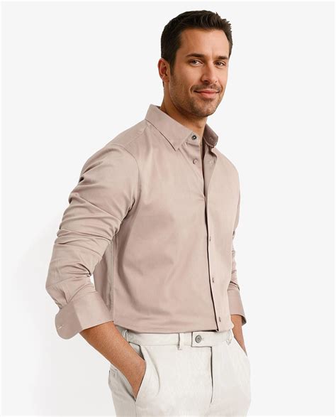 Rare Rabbit Men's Como-5 Dusky Peach Satin Plain Regular Fit Full Slee