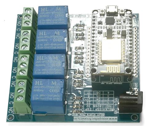 ESP8266 NodeMCU Based 4-Channel Relay Board Micro Controller Board | Robodo