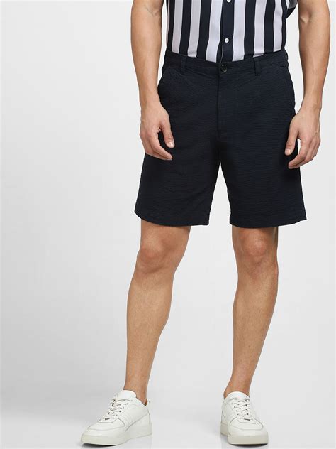 Buy Navy Blue Mid Rise Chinos for Men Online