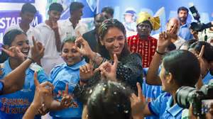 Harmanpreet Kaur relives her World Cup win with young fans in Chennai