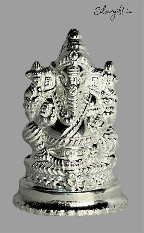 Pure Silver Hollow Vinayagar Idol | Handcrafted Hindu Ganesha for Pooj ...