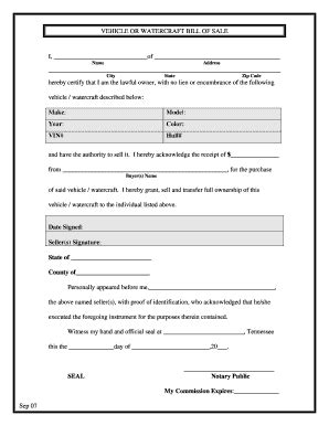 Kansas Watercraft Bill Of Sale Form Templates - Fillable & Printable ...