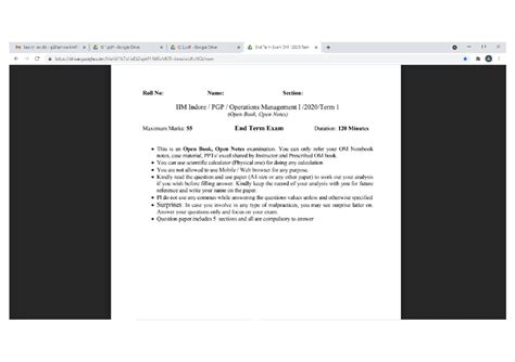 OM 2020 Term End Exam Solutions - Operations Management Paper 2 - Studocu