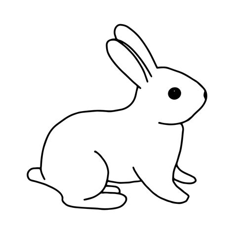 Cute Rabbit Line Drawing