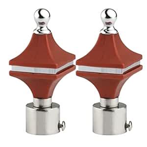 INKART Light Weight ABS + Steel Curtain Bracket Rod Pocket Finials ...