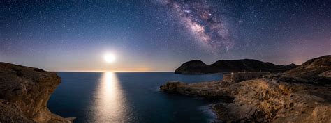 Download wallpaper Cabo de Gata, Almeria, San Ramón Castle, under the ...