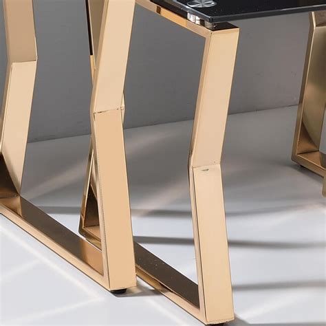 Furniture of America Bluebell 19.63-in W x 17.75-in H Gold Glass Glam ...