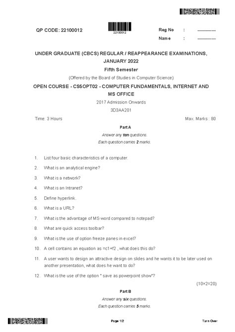 Bcom 5 sem computer fundamentals internet and ms office 22100012 jan ...