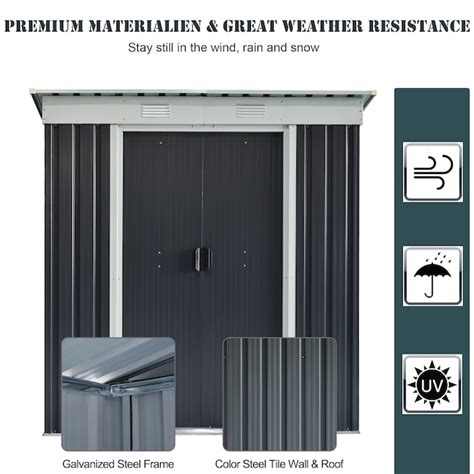 Outsunny Vinyl-coated steel Metal Storage Shed in the Metal Storage ...