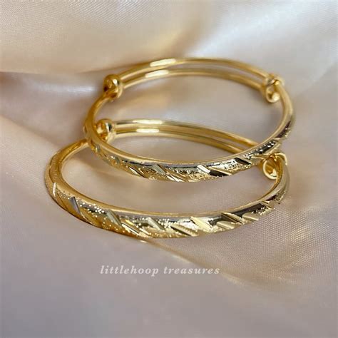 Baby Adjustable Gold Filled Bangle, Gold Baby Bracelet, Baby Bracelets ...