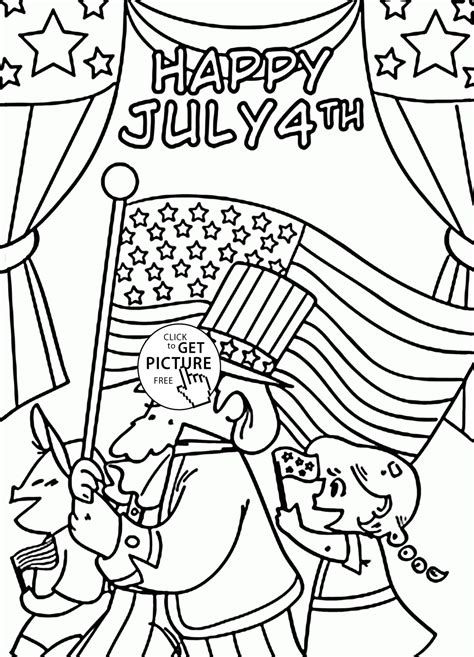 Collection of Fourth Of July Coloring Pages - Free Printable