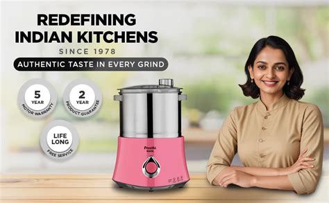 Preethi Iconic Table Top Wet Grinder, 2 L (Pink) with Bi-Directional ...