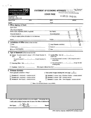 Fillable Online 700 STATEMENT OF ECONOMIC FuLl COVER PAGE KoRE.TL r Fax ...
