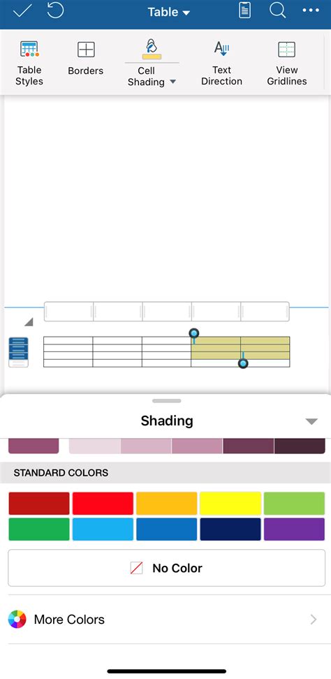 Image result for Table Cell Color Fill