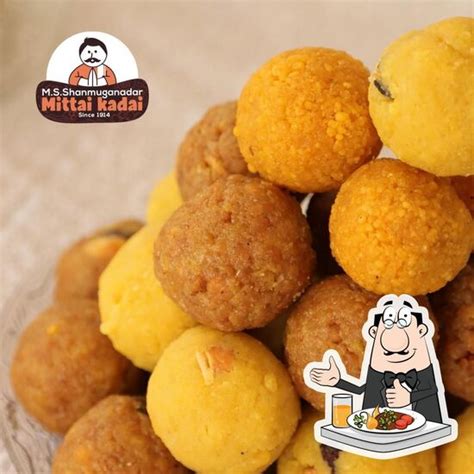 Menu at M.S. Shanmuganadar Mittai Kadai, India