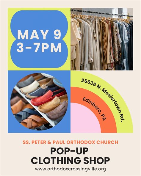 Pop-Up Clothing Shop, Saints Peter and Paul Orthodox Church, Edinboro ...