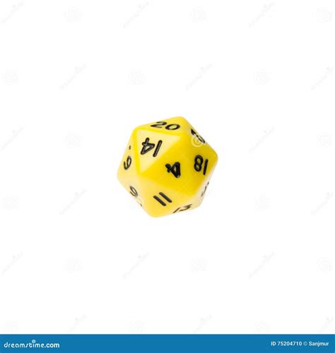 D20 Twenty-sided Golden Metallic Die Dice On Foam Background In Bright ...