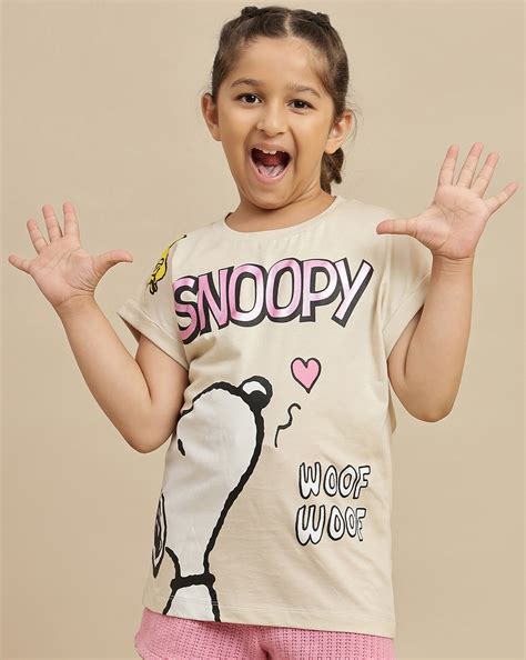 Snoopy Printed Oversized Tshirt For Girls – Kidsville