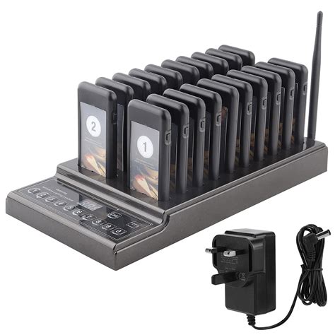 Buy Restaurant Pager System, 20 Pieces of Pagers and 999 Channels Base ...