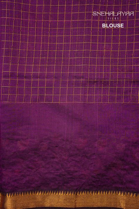 Purple Mangalgiri Embroidery Saree – Snehalayaa Silks