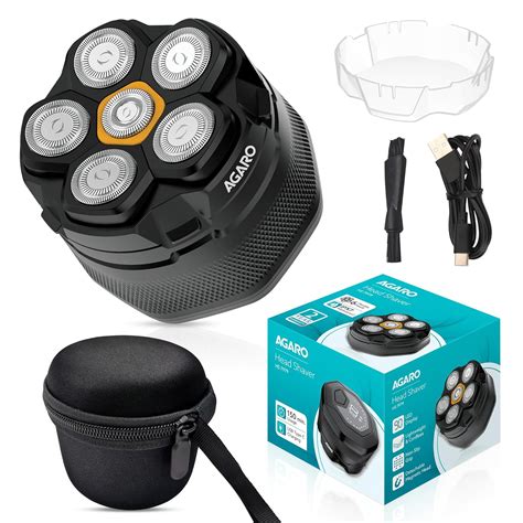 AGARO HS7979 Head Shaver, for Bald Men, 6 Flexible Heads, Wet/Dry Head ...