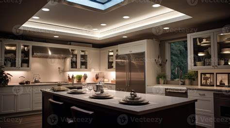 dimmable recessed lighting kitchen 56124121 Stock Photo at Vecteezy
