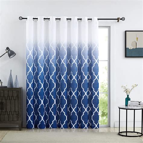 Buy Metro Parlor Navy Blue Ombre Window Door Curtain 100-inch Extra ...