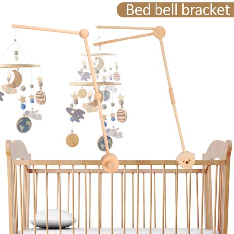 Baby Crib Mobile Arm Wooden Crib Mobile Holder Non-Slip Crib Mobile Bed ...