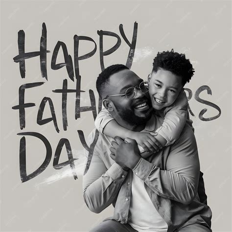 Happy Fathers Day Greeting Card Happy African American Father and son ...
