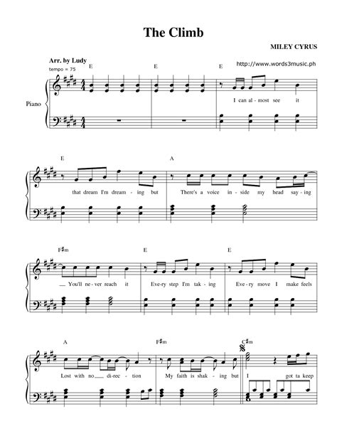 The Climb Lyrics Printable - Printable Word Searches