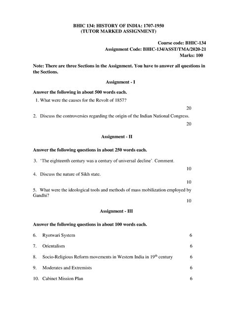 BHIC 134 - There are three assignments in this. All are compulsory. To ...