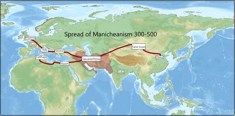 Manichaeism - A religion founded by the Iranian prophet Mani that between the 3rd-7th centuries ...