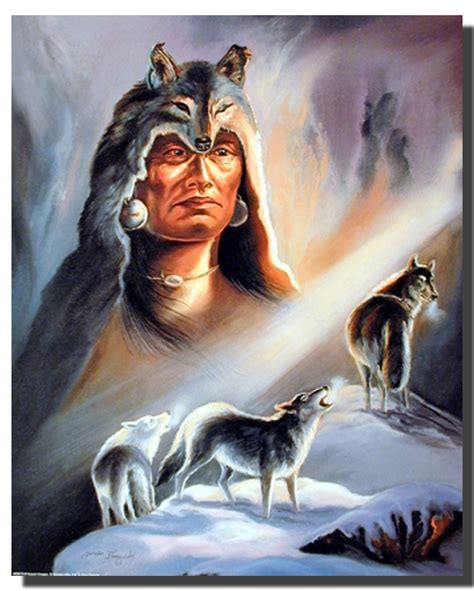 Native American Wolf Painting Wolf Head Native Americans Totem Symbol