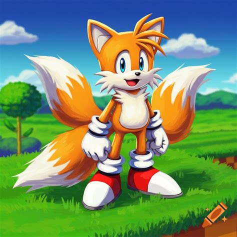 Miles 'Tails' Prower from Sonic the Hedgehog, an orange cartoon fox ...
