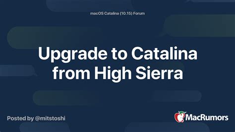 Downgrade from Catalina to High Sierra | MacRumors Forums