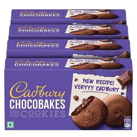 Cadbury Chocolate Chocobakes Chocfilled Cookies, 4 X 150 G,600 Grams ...