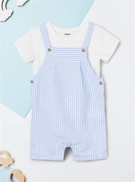 Buy Boys Striped Dungaree and T-shirt Online at just Rs. 699.0 ...